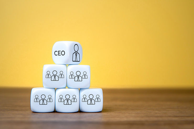 Illustration de la hiérarchie en entreprise avec le CEO en haut de la pyramide